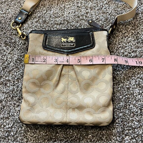 COACH Madison Dotted Op Art Swingpack Brown and Tan Crossbody - Picture 12 of 14
